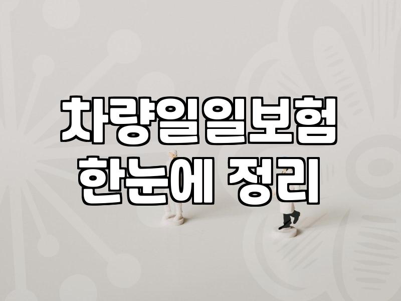 친구 차를 잠깐 빌려 타려다 겪은 원데이 보험의 늪