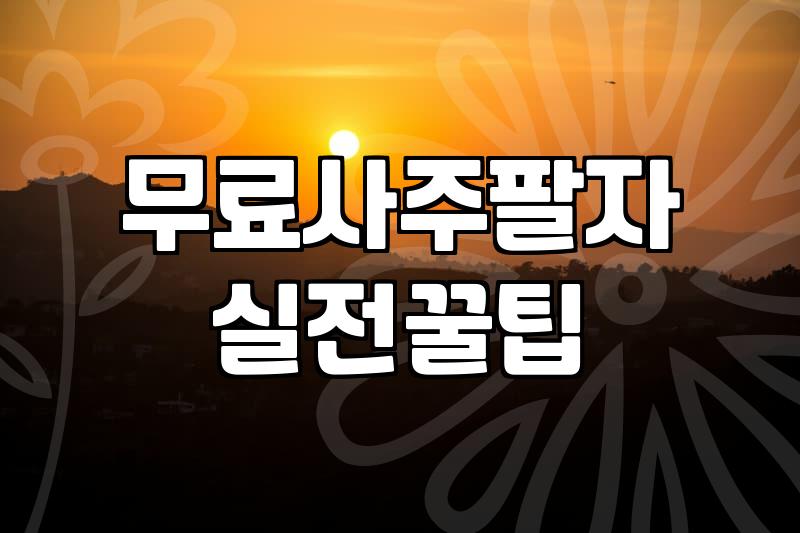복잡한 사주, 어디까지 무료로 볼 수 있을까? 직접 써보고 느낀 점들