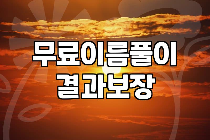 내년엔 연애할 수 있을까? 그냥 이름으로 한번 봤어요
