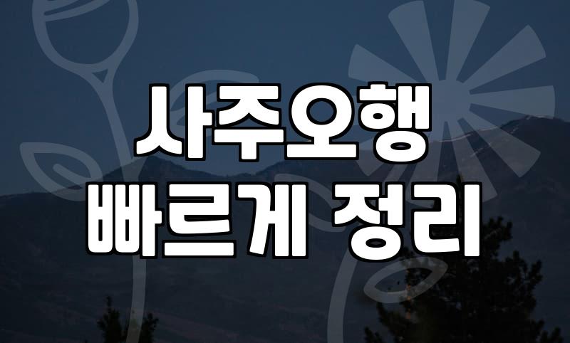 실패 없는 결정을 위해 알아야 할 정확한사주 분석의 조건